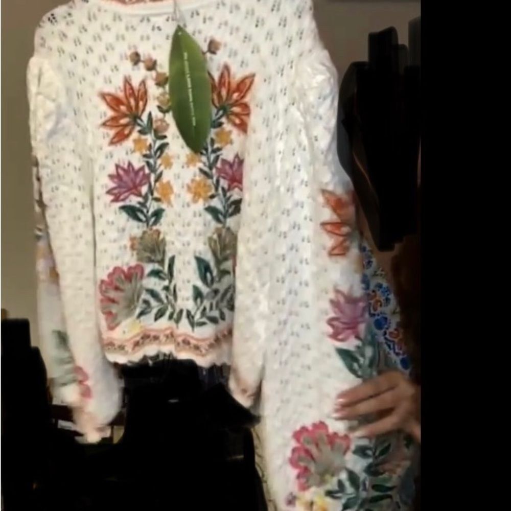 FARM Rio Off White Garden Delight Knit Cardigan - Picture 6 of 13